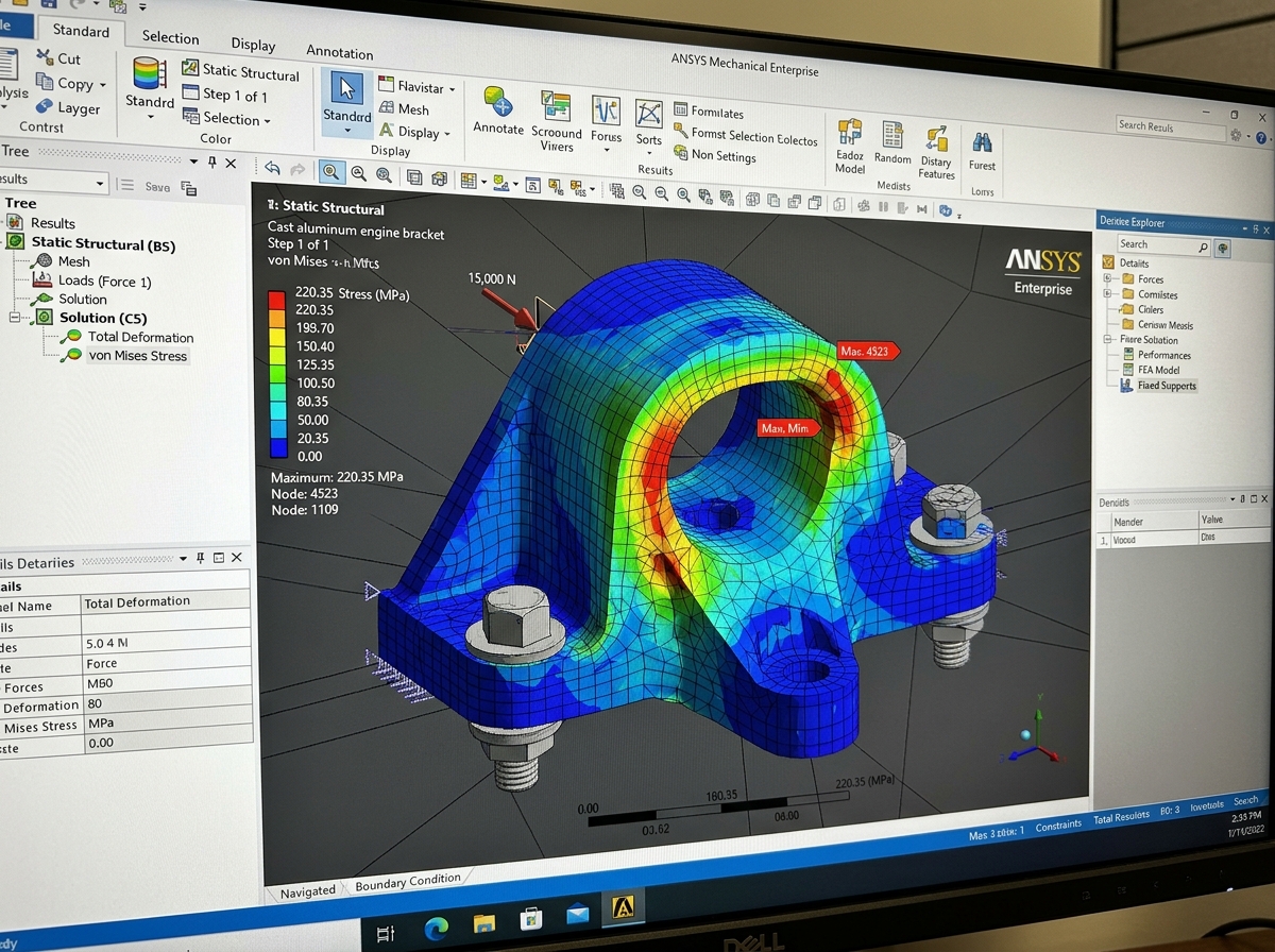 Finite Element Analysis simulation results